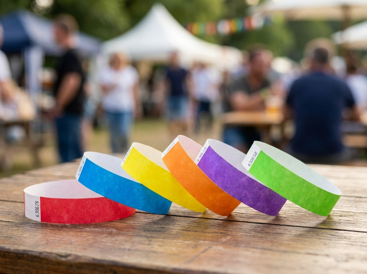 Multicoloured ID wristbands with anti-transfer closures for multi-day events